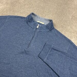 GenTeal Mens 2XL Blue Heathered 1/4 Zip Pullover Cotton Modal Sweatshirt Casual